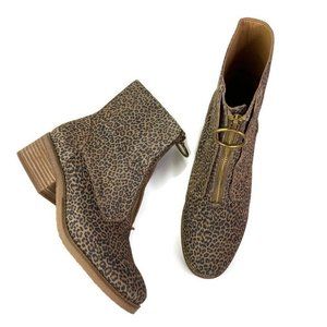 Lucky Brand Tibly Leopard Print Zip Front Boots